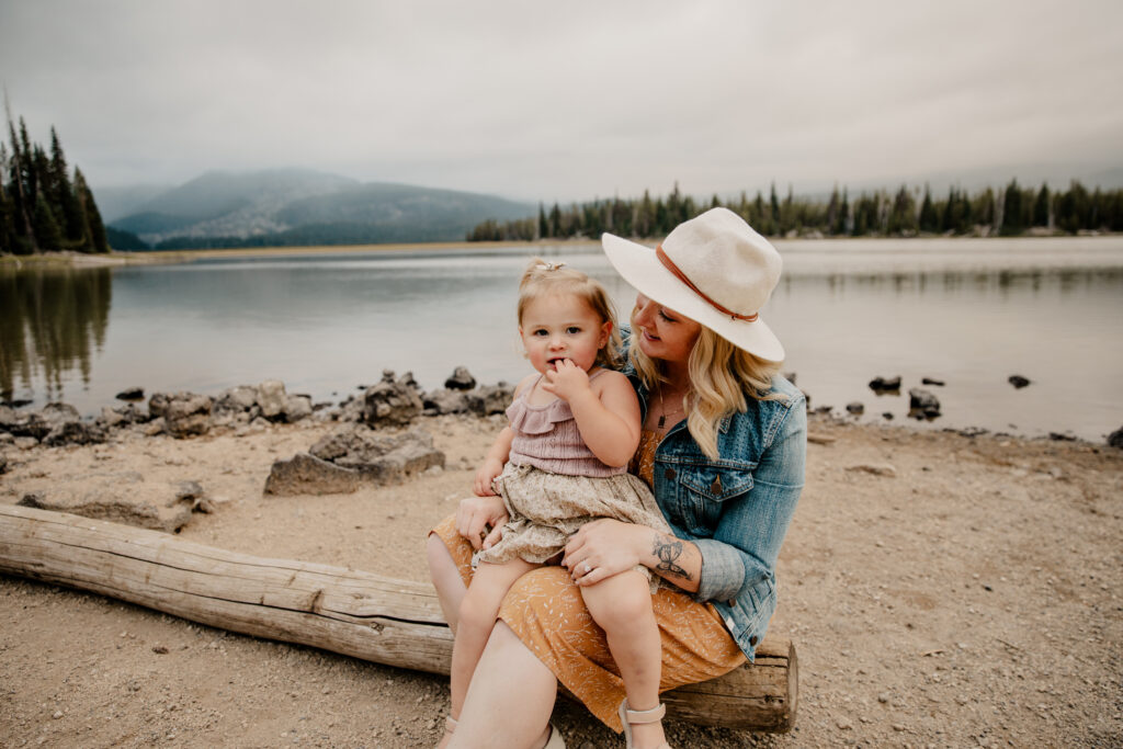 Family photos at Sparks Lake Bend Oregon