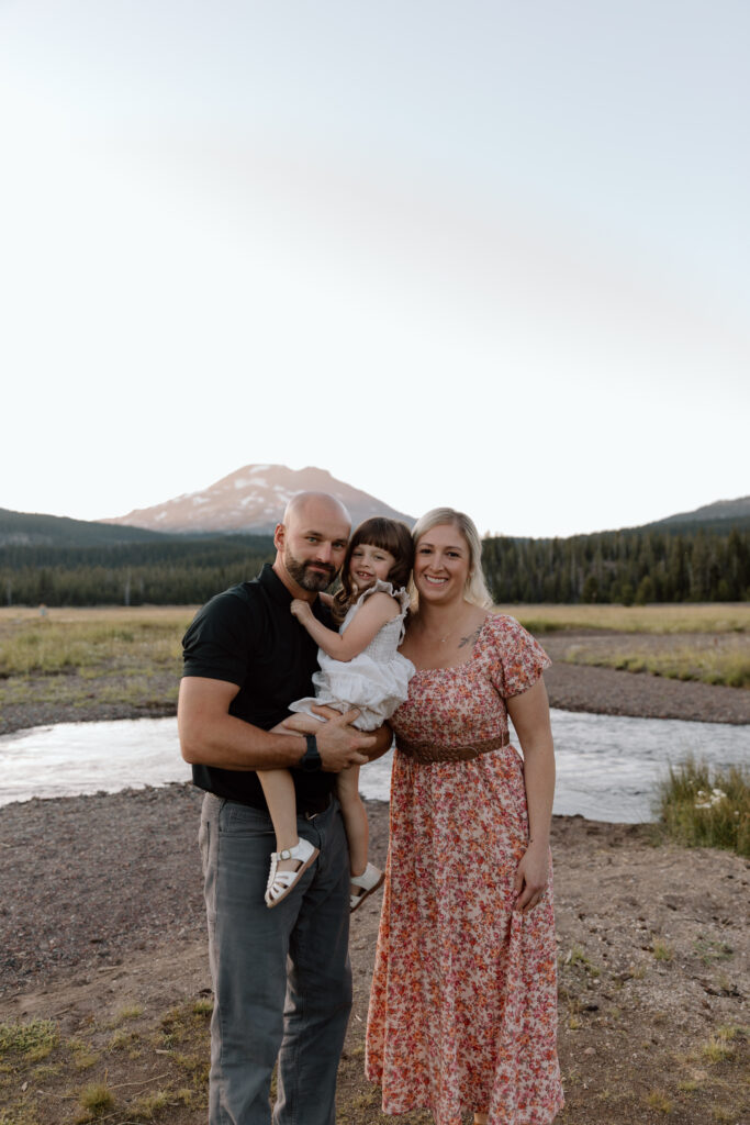 Family of three photography south sisters mountain